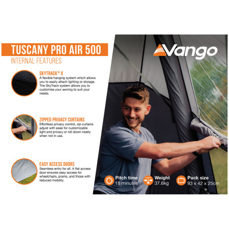 Cort frontal Vango Tuscany Pro Air 500