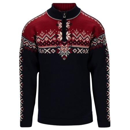 Pulover bărbați Dale of Norway 140th Anniversary Masc Sweater albastru închis Navy Redrose Offwhite