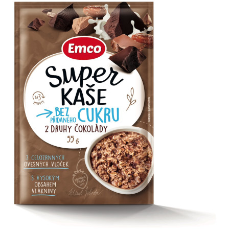 Piure Emco Emco Super terci 2 feluri de ciocolată 55g