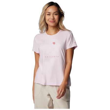 Tricou femei Columbia Sloan Ridge Graphic Short Sleeve Tee roz Pink Dawn Heather