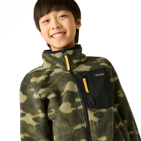 Hanorac funcțional copii Regatta Junior Frankie Warm Fleece Bark Green Camo