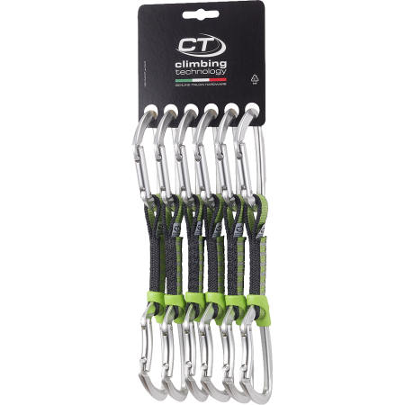 Buclă echipată Climbing Technology Lime NY 12cm silver 6 buc.