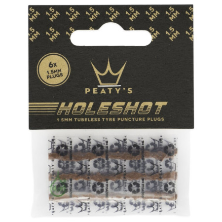 Set de reparație Peaty´s Holeshot sada náhradních knotů (6X 1.5Mm) maro