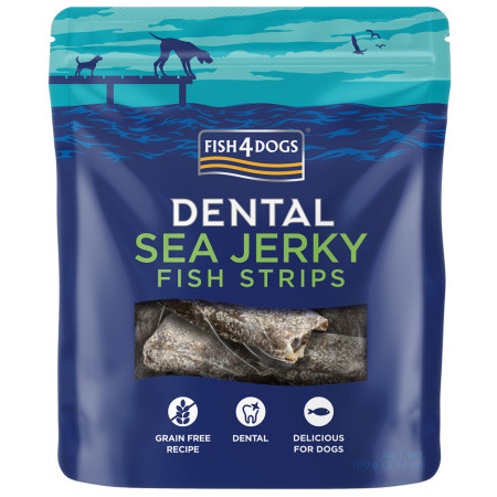 Recompense pentru câini Fish4Dogs Dental Sea Jerky Fish Strips 100g