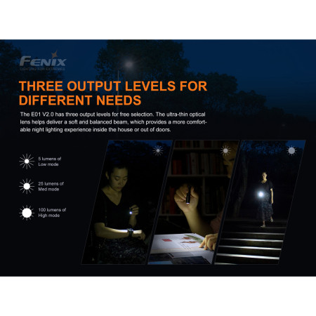 Lanternă Fenix E01 V2.2 black