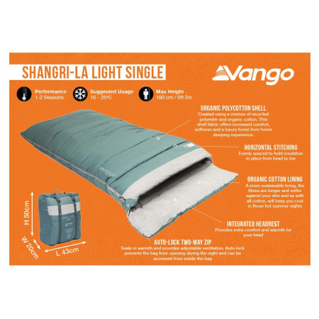 Sac de dormit tip pătură Vango Shangri-La Light Single