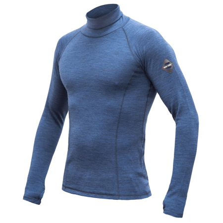 Tricou funcțional bărbați Sensor Merino Bold Roll Neck dl.rukáv albastru Cool Blue