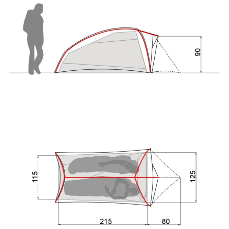 Cort ultraușor de 2 persoane Vaude Ultralight Hogan 2P