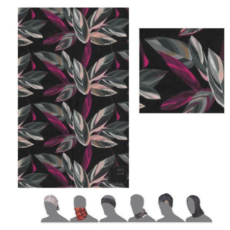 Fular Sensor Tube Leaves negru