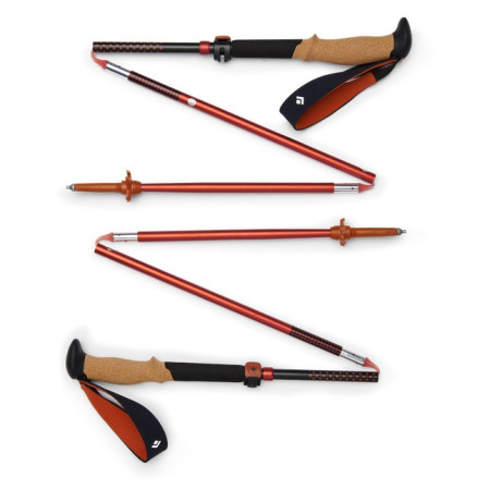 Bețe de trekking Black Diamond Pursuit FLZ Trekking Poles negru/roșu