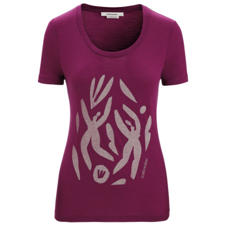 Tricou funcțional femei Icebreaker Women Tech Lite II SS Scoop Tee Nature Celebration violet