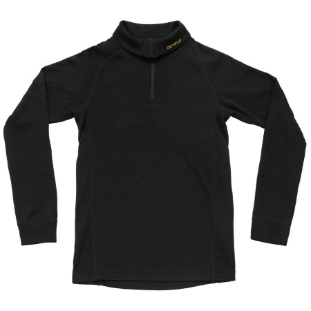Hanorac funcțional copii Devold Duo Active Merino Zip Neck Jr negru BLACK