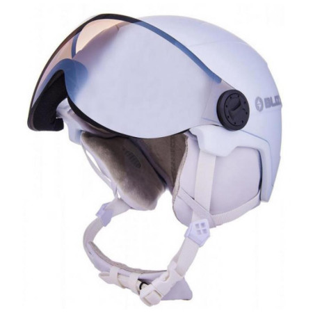 Cască de schi femei Blizzard W2W Double Visor ski helmet alb/gri white matt, smoke lens, mirror