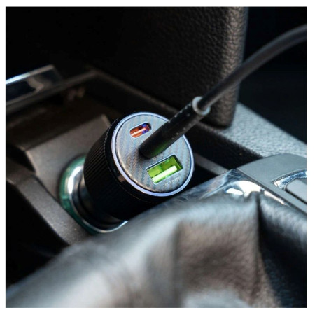 Adaptor Swissten Car Charger 2x USB-C PD + USB-A, 95 W + cabel USB-C / USB-C, 1 m