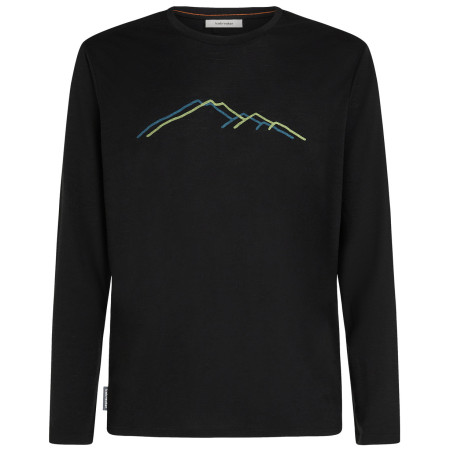 Tricou funcțional bărbați Icebreaker Men Merino 150 Tech Lite LS Tee Rainer Ridge negru Black
