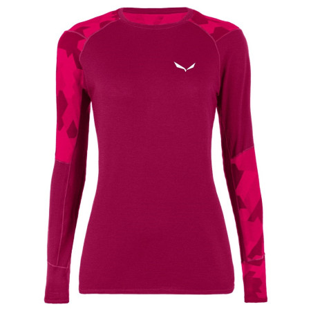 Tricou femei Salewa Cristallo Warm Amr W L/S Tee. roșu