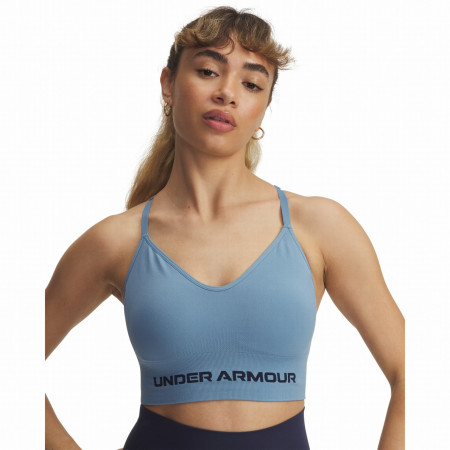 Bustieră Under Armour Vanish Seamless Low Bra albastru/gri Blue