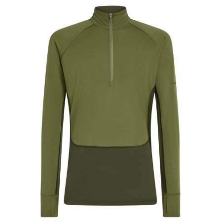 Tricou funcțional bărbați Icebreaker Men Mer 200 ZoneKnit LS Half Zip verde închis Dkloden/Spha/Cb