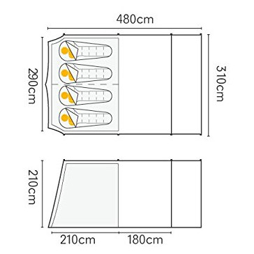 Cort de familie - 4 persoane Regatta Karuna 4