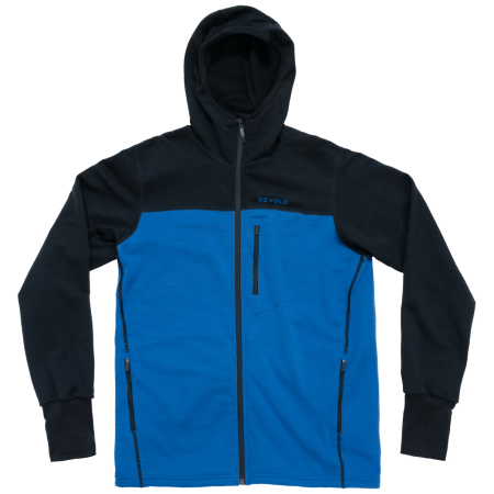 Hanorac funcțional bărbați Devold Explorer Merino Hooded Jkt Man albastru / negru Royal/Ink