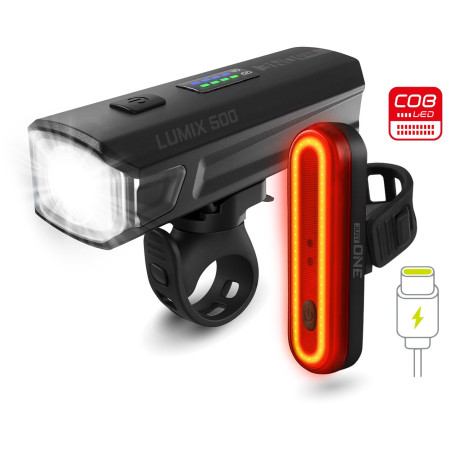 Lumină față / spate Just One Lumix 500 Set negru