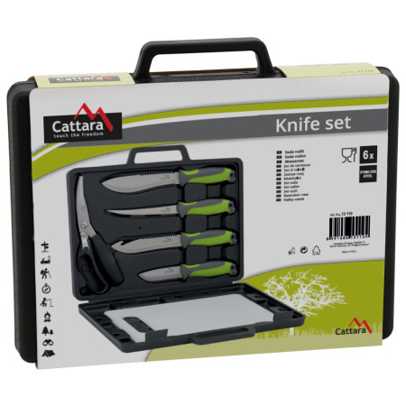 Cuțit pentru grătar Cattara Grilovací nože sada 4+1+1 negru