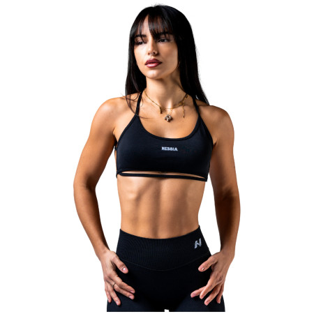 Bustieră Nebbia Open-back sports Bra Power negru BLACK