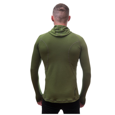 Tricou funcțional bărbați Sensor Merino DF cu mân. lungă și glugă
