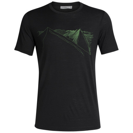 Tricou bărbați Icebreaker Mens Tech Lite SS Crewe Peak in Reach negru