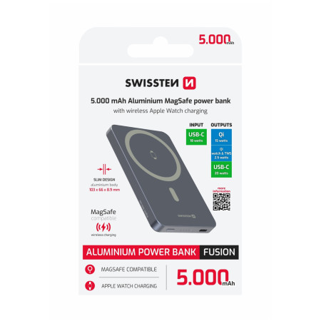 Powerbank fară fir Swissten Fusion 5000 mAh Magsafe