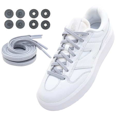 Șireturi încălțăminte Lock Laces Flat gri Flat Gray