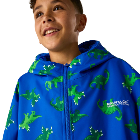Geacă impermeabilă pentru copii Regatta Junior Changing Robe Olymp Blue Dino