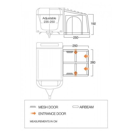 Cort frontal Vango Balletto Air 260 Elements Shield