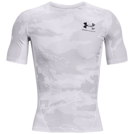 Tricou funcțional bărbați Under Armour HG Isochill Comp Print SS alb