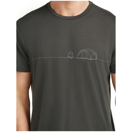 Tricou funcțional bărbați Icebreaker Merino Blend Core SS Tee Single Line Camp