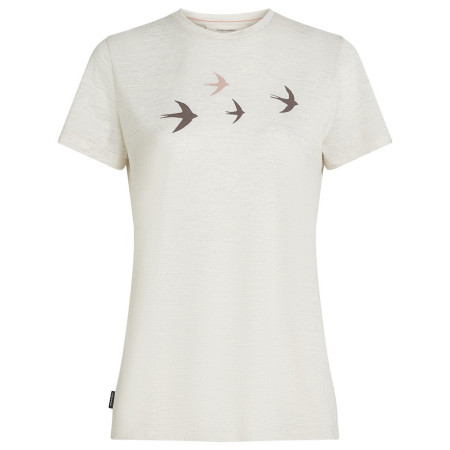 Tricou femei Icebreaker Women Merino 150 Tech Lite SS Tee Bird Transit alb Ecru HTHR