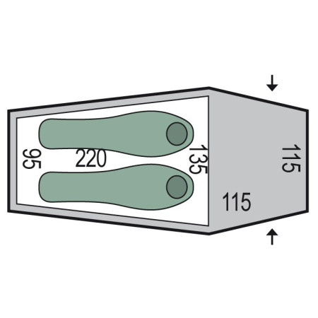 Cort de expediție pentru 2 persoane Pinguin Summit 2
