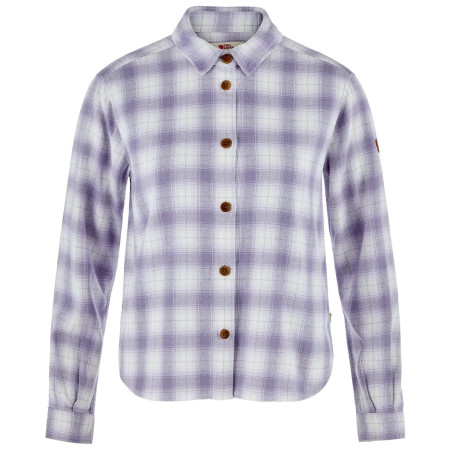 Cămașă femei Fjällräven Övik Boxy Flannel Shirt W alb/violet Eggshell-Lavender Mist