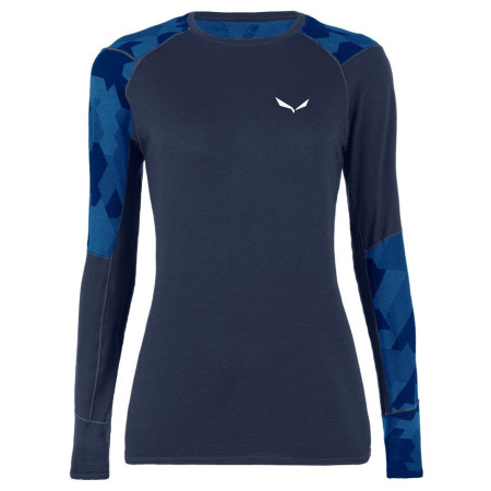 Tricou femei Salewa Cristallo Warm Amr W L/S Tee. albastru închis
