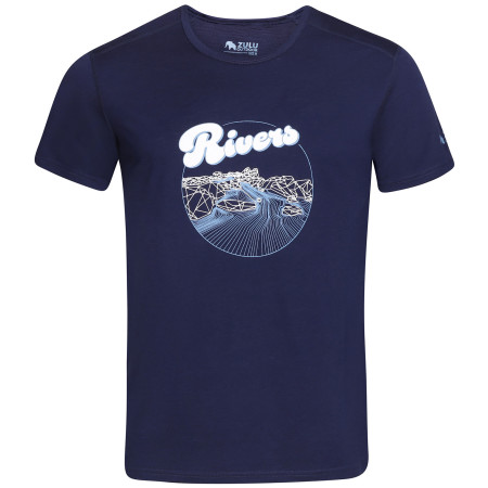 Tricou bărbați Zulu Merino River Ring 160 Short Comfy albastru Navy
