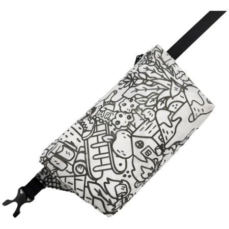 Borsetă High Tail Designs Fanny Pack The Vague Outdoors alb/negru The Vague Outdoors