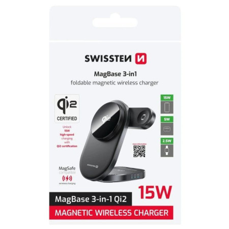 Încărcător fără fir Swissten MagBase 3-in-1