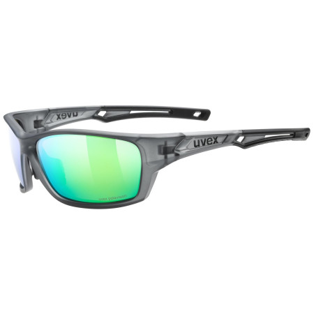 Ochelari de soare Uvex Sportstyle 232 P gri/verde Smoke Mat / Polavision Mirror Green Cat