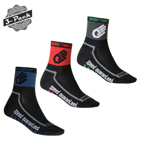 Șosete Sensor 3-Pack Race Lite Hand negru