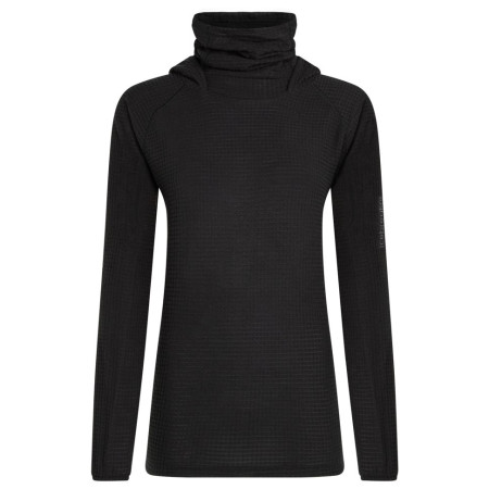 Hanorac femei Icebreaker Wom Mer 400 RealFleece Grid Pulover Hood negru Black