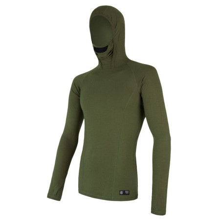 Tricou funcțional bărbați Sensor Merino DF cu mân. lungă și glugă