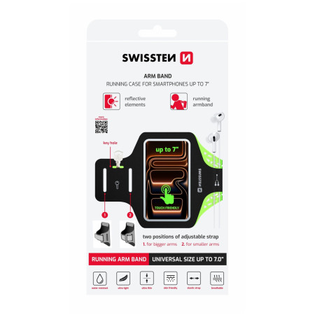 Husă pentru telefon Swissten Armband Case 7.0" negru černá