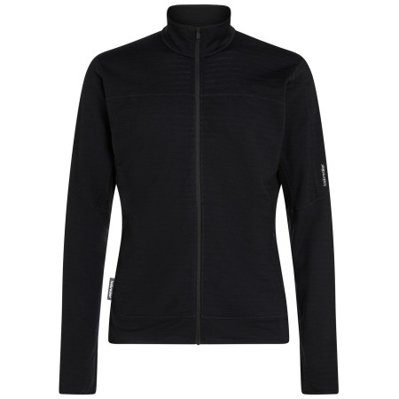 Hanorac funcțional bărbați Icebreaker Men Merino Blend 300 RealFleece™ Descender LS Zip negru Black