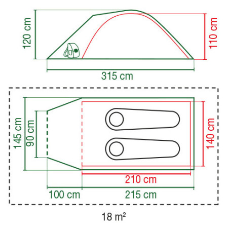 Cort de 2 persoane Coleman Darwin 2+