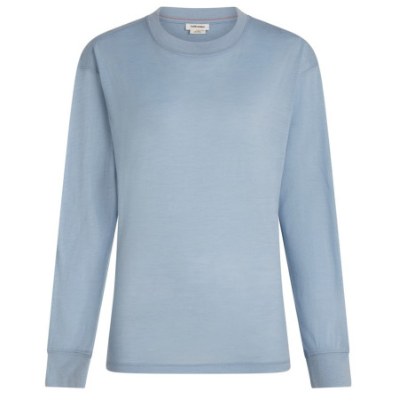 Tricou funcțional femei Icebreaker Women Mer 150 Tech Lite LS Relaxed Tee albastru deschis Zinc Blue